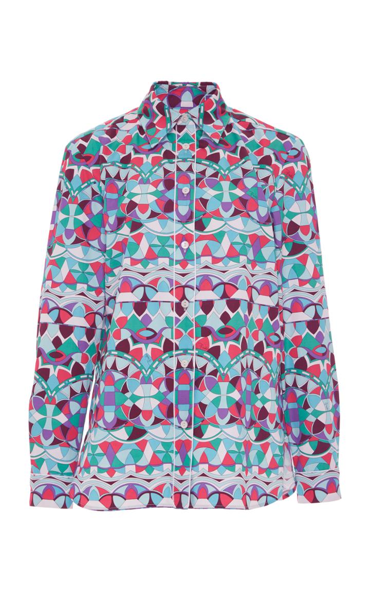 Emilio Pucci Printed Cotton Button Up Shirt