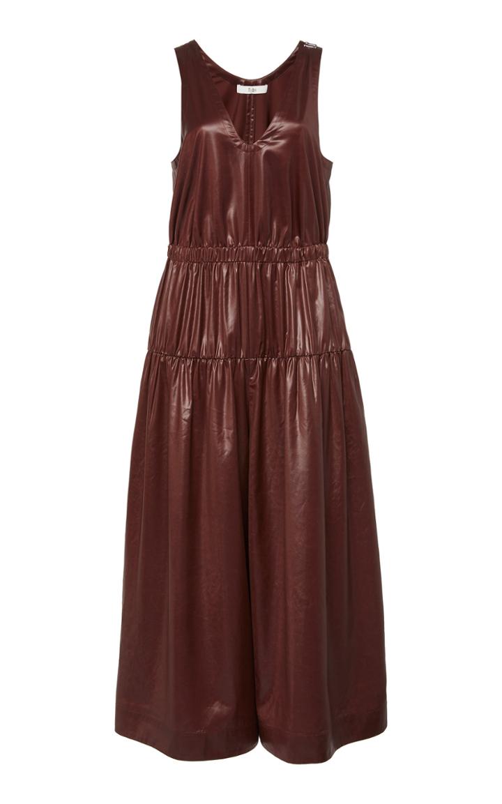 Tibi Liquid Drape Shirred Culotte Jumpsuit