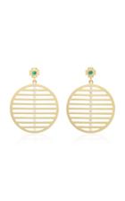 Ark Nine Strings Diamond And Emerald Earrings