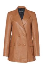 Michael Lo Sordo Oversized Double-breasted Leather Blazer