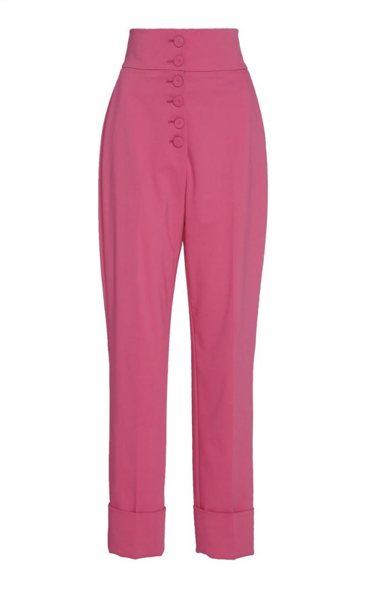 Sara Battaglia Straight Leg Cuffed Pants