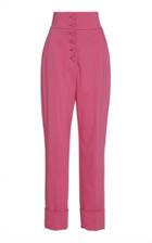 Sara Battaglia Straight Leg Cuffed Pants