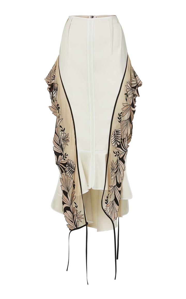 Moda Operandi Maticevski Celebrated Floral-trimmed Crepe Skirt