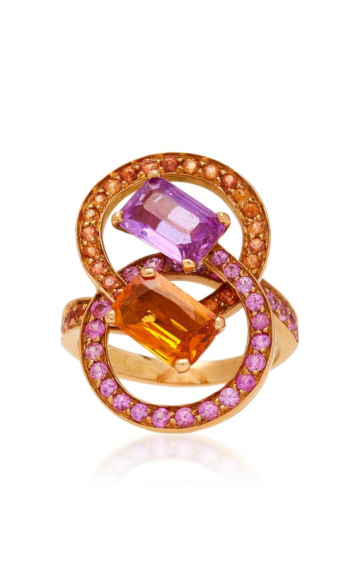 Fabio Salini Toi Et Moi Pink And Orange Sapphire Ring
