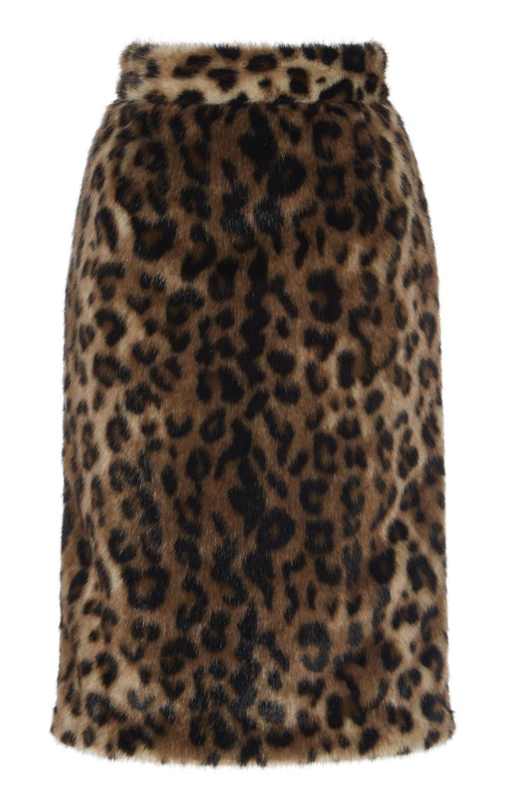 N 21 N&deg;21 Myrna Leopard Faux Fur Skirt