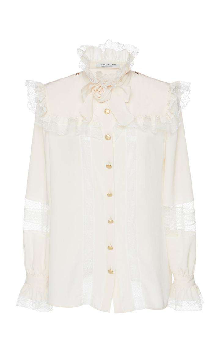 Philosophy Di Lorenzo Serafini Crepe De Chine Bow Blouse