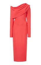Sally Lapointe Off-the-shoulder Draped Jersey Midi Dress