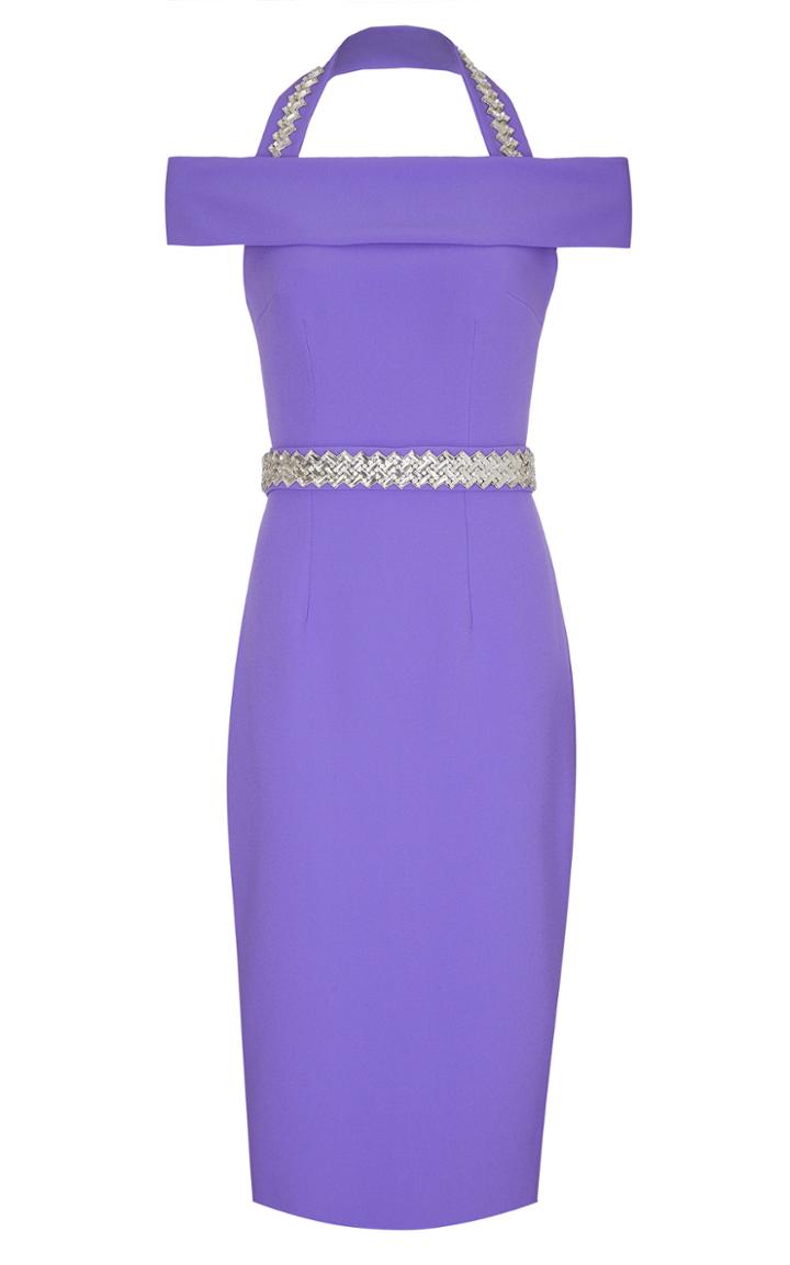 Moda Operandi Safiyaa Tara Crystal-embellished Heavy Crepe Midi Dress