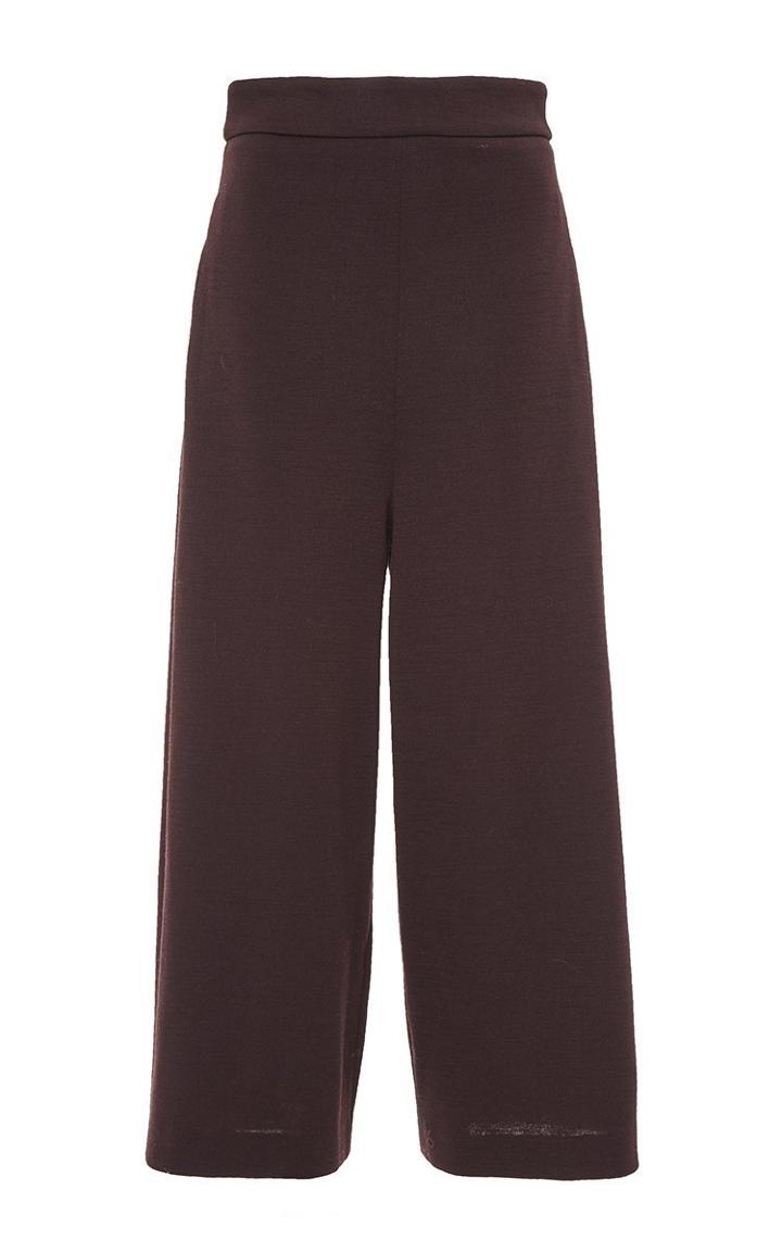 Tibi Dark Grenache Bond Stretch Knit Nerd Pant