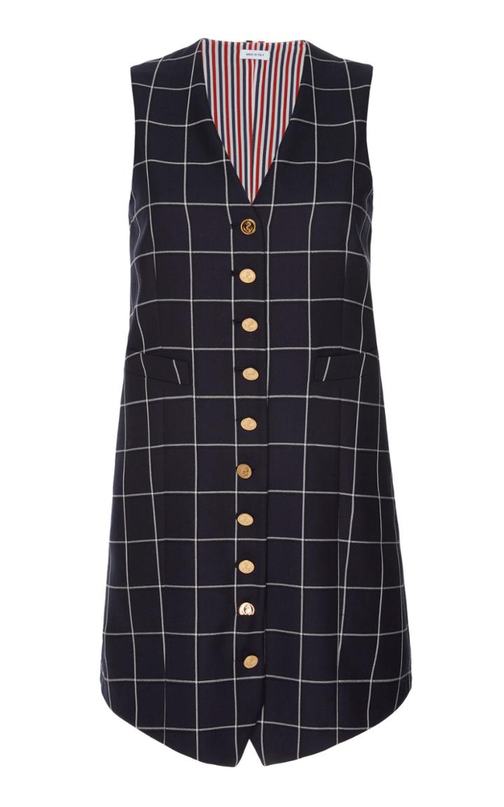 Thom Browne Sleeveless Wool Mini Dress