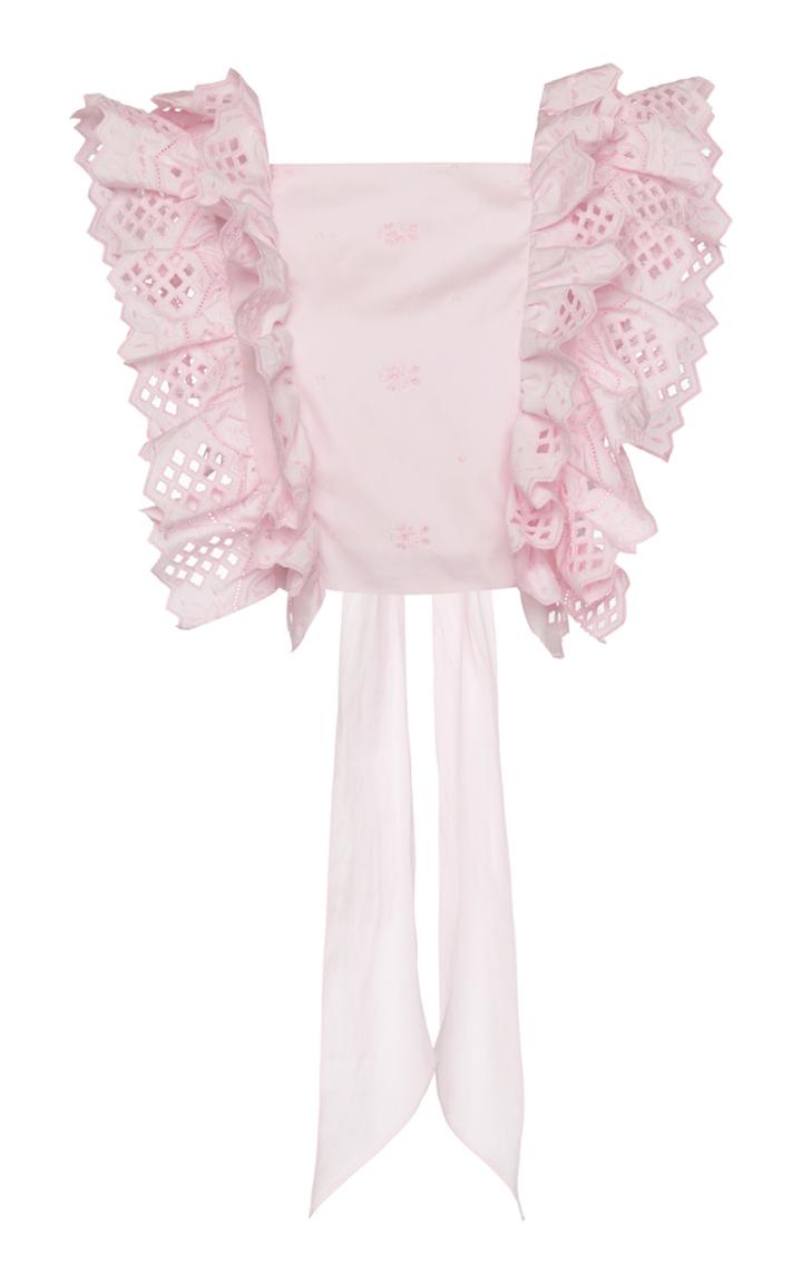 Alberta Ferretti Eyelet Cotton Blend Top