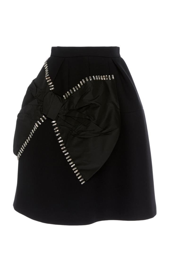 Dice Kayek High Waist Embellished Bow Mini Skirt