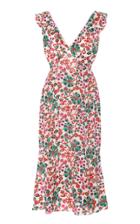Saloni Zoey Ruffled Floral-print Cotton Midi Dress