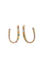 Aron Hirsch Curva 18k Gold And Sapphire Earrings