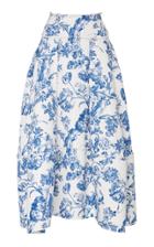Oscar De La Renta Floral Midi Skirt