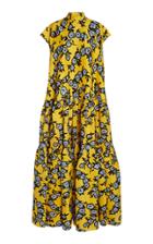 Carolina Herrera Oversized Floral Print Silk Satin Gown