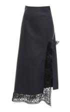 Moda Operandi Jil Sander Malvern Asymmetric Macram-detailed Leather Skirt Size: 34