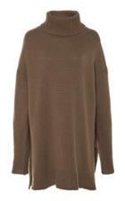 Deveaux Side-slit Ribbed-knit Cashmere Sweater