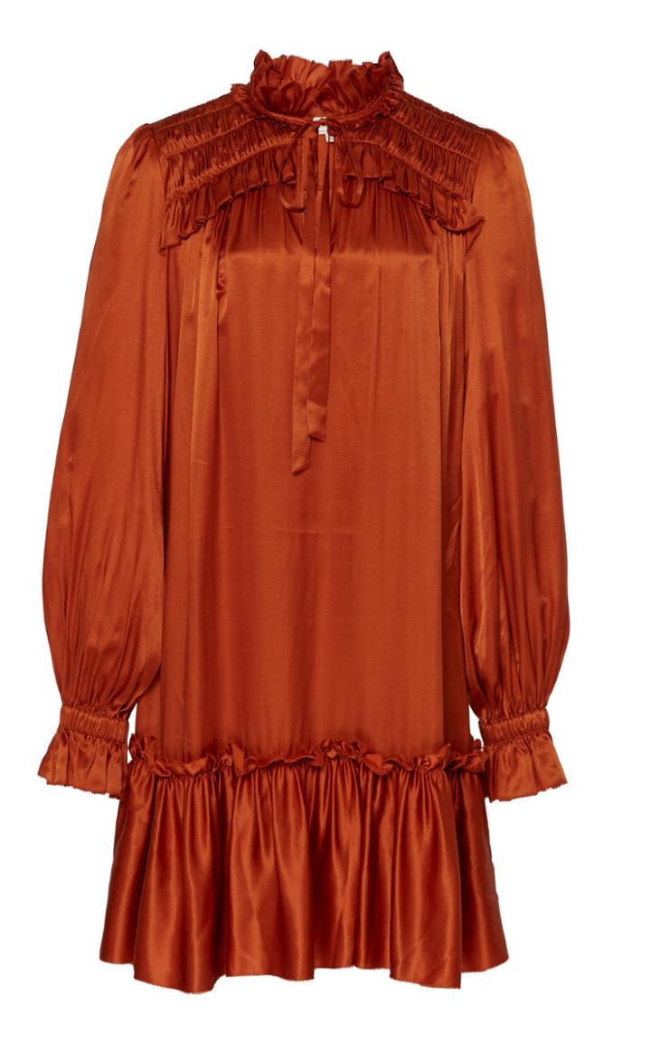 Temperley London Birdie Ruffled Satin-effect Mini Dress