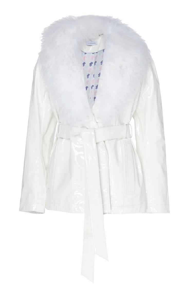 Saks Potts Ritual Gloss Fur-trimmed Patent Leather Jacket