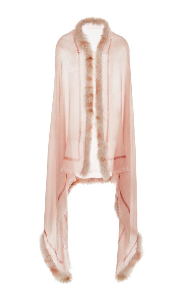 Ama Pure Righino Rosee Fur Shawl