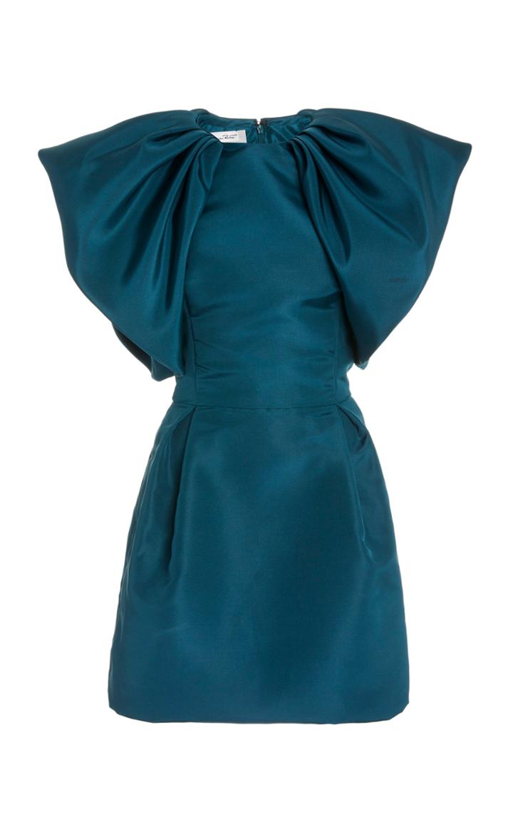 Moda Operandi Oscar De La Renta Puffed-sleeve Silk Mini Dress