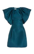 Moda Operandi Oscar De La Renta Puffed-sleeve Silk Mini Dress