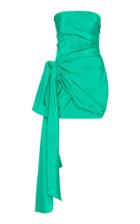 Moda Operandi Oscar De La Renta Bow-accented Moir Cotton-blend Dress Size: 2