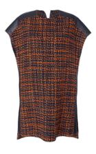 Agnona Tweed Tunic With Leather Details
