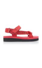 Prada Canvas-jacquard And Rubber Sandals Size: 37
