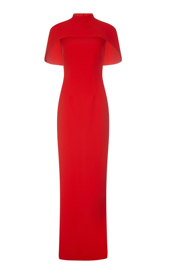 Safiyaa Kalika Two-tone Caped Crepe Gown