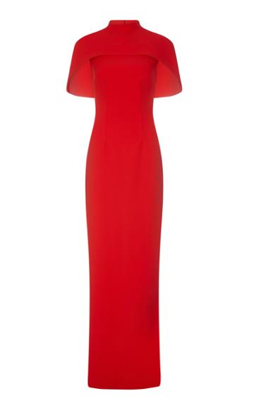 Safiyaa Kalika Two-tone Caped Crepe Gown
