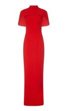 Safiyaa Kalika Two-tone Caped Crepe Gown