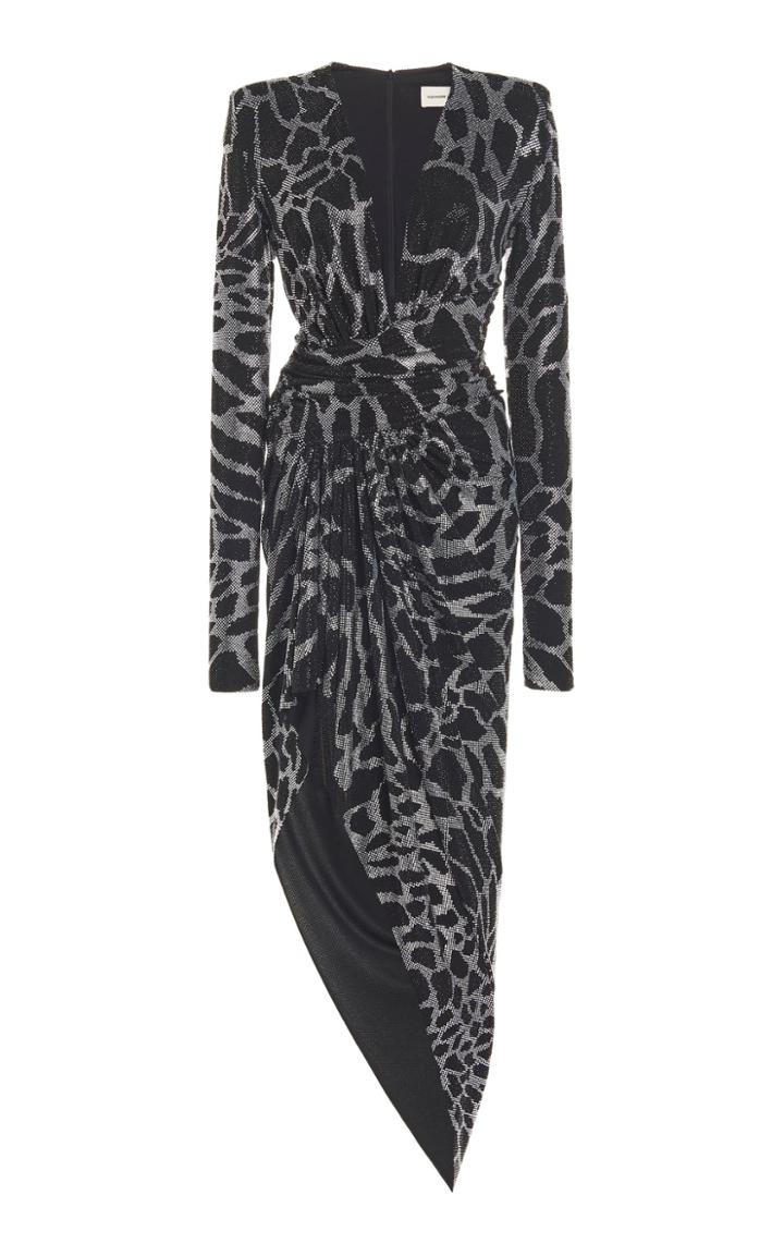 Moda Operandi Alexandre Vauthier Crystal Giraffe Print Stretch Jersey Dress