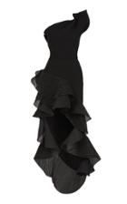 Maticevski Flamenco Ruffled Asymmetric Midi Dress