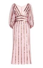 Moda Operandi Jenny Packham Claudia Sequin-striped Chiffon Midi Dress