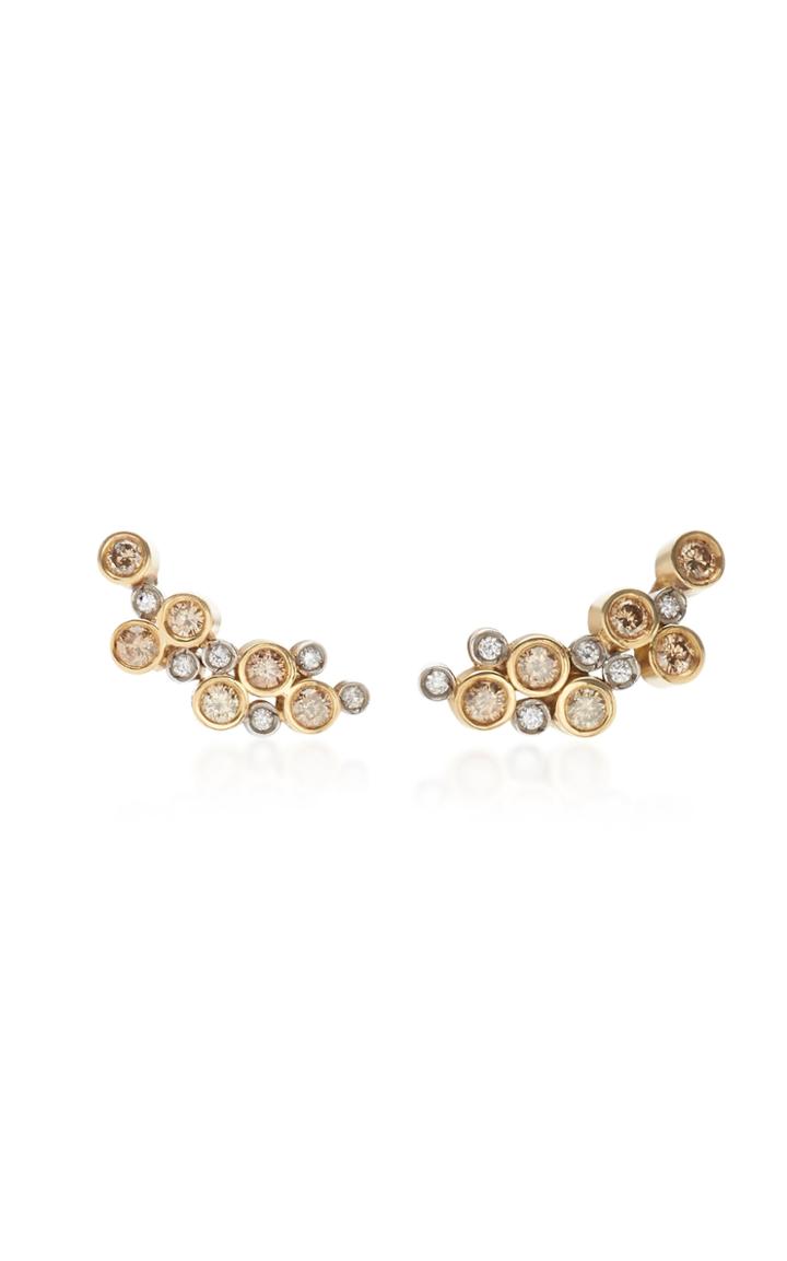 Ruth Grieco 18k Gold And Diamond Stud Earrings