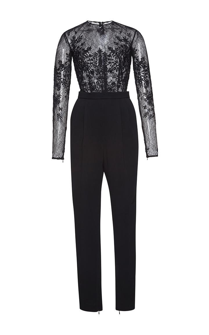 Zuhair Murad Thread Embroidered Cady Jumpsuit