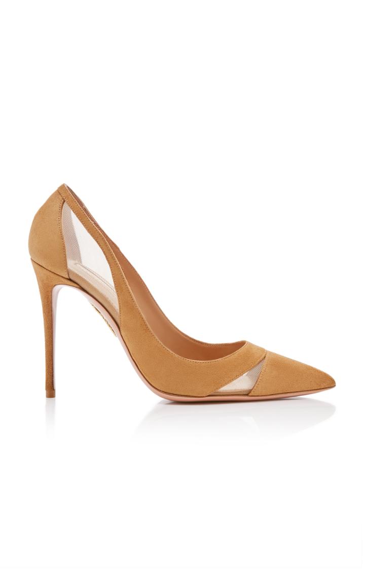 Aquazzura Savoy Suede And Leather Pumps