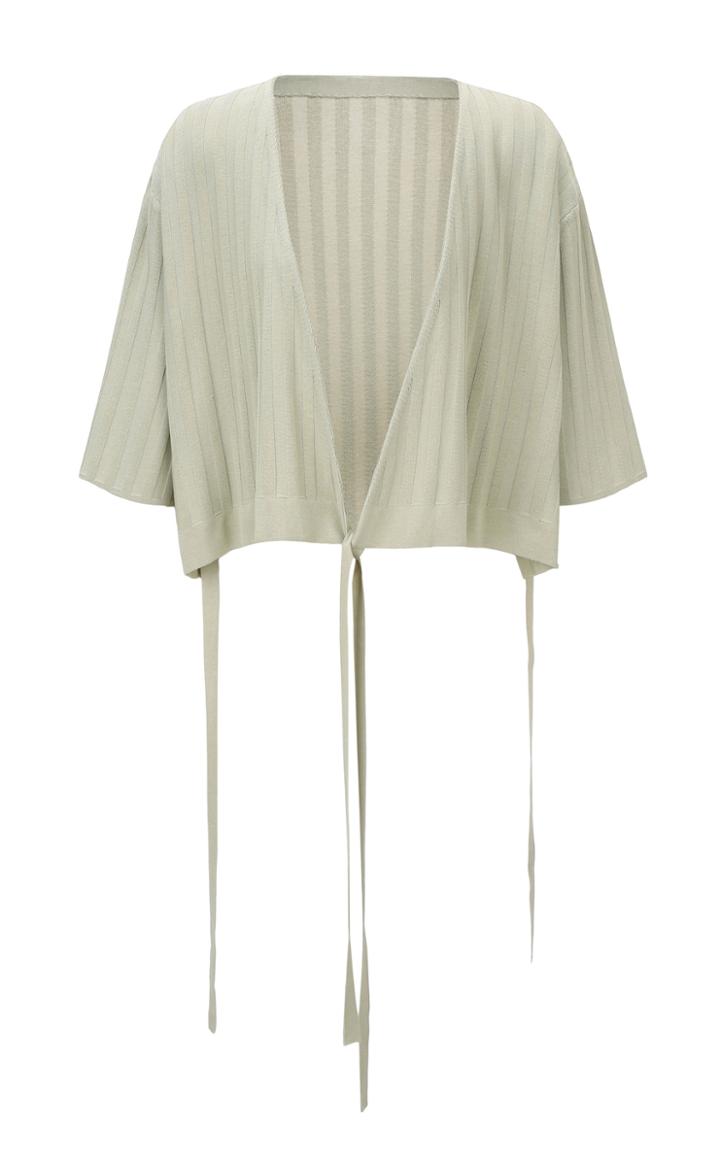 Moda Operandi Le17 Septembre Ribbed-knit Wrap Cardigan