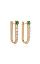 Melissa Kaye Aria 18k Gold Diamond And Tsavorite Garnet Hoop Earrings