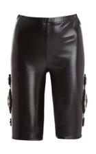 Moda Operandi David Koma Embellished Faux-leather Biker Shorts