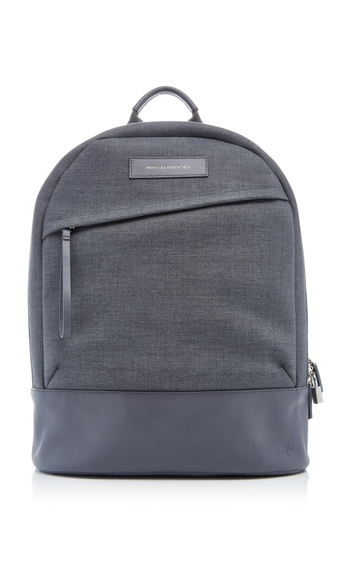 Want Les Essentiels Kastrup Grey Canvas Backpack