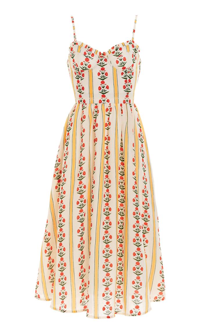 Moda Operandi Agua By Agua Bendita Acacia Carmina-print Linen Midi Dress