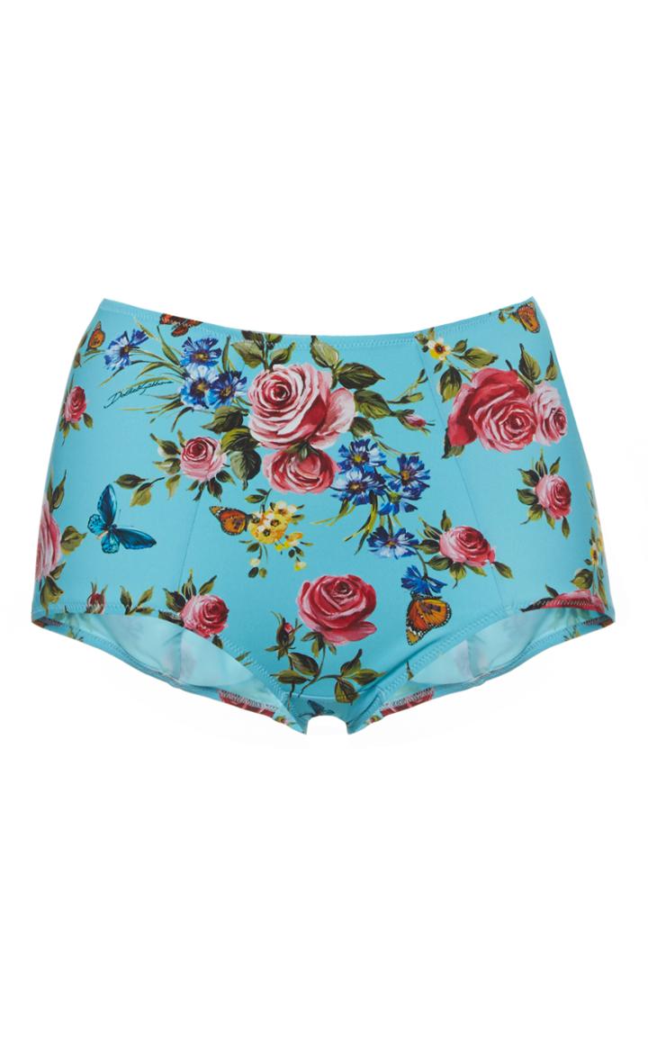 Dolce & Gabbana High Waisted Floral Bikini Bottom