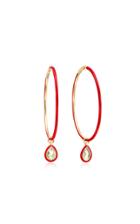 Moda Operandi Nina Runsdorf The Artist Yellow Citrine And Red Enamel Large Hoops