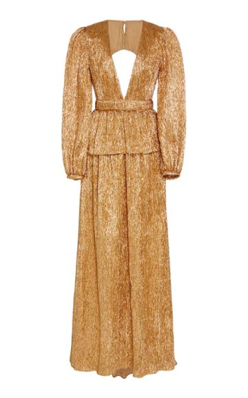 Markarian M'o Exclusive Cassiopeia Lame Plisse Gown