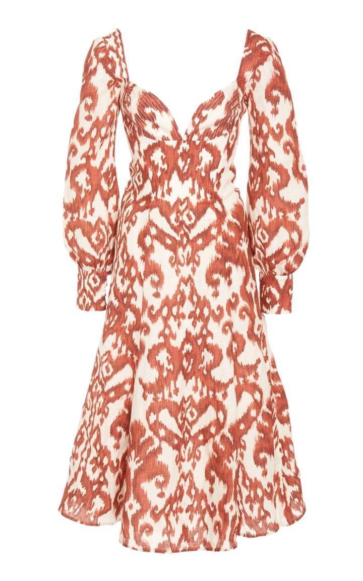 Andres Otalora Fernandez Linen Midi Dress