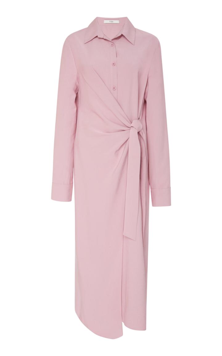 Tibi Tie-front Asymmetric Midi Dress