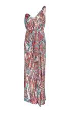 Prabal Gurung One Shoulder Floral Sequin Gown